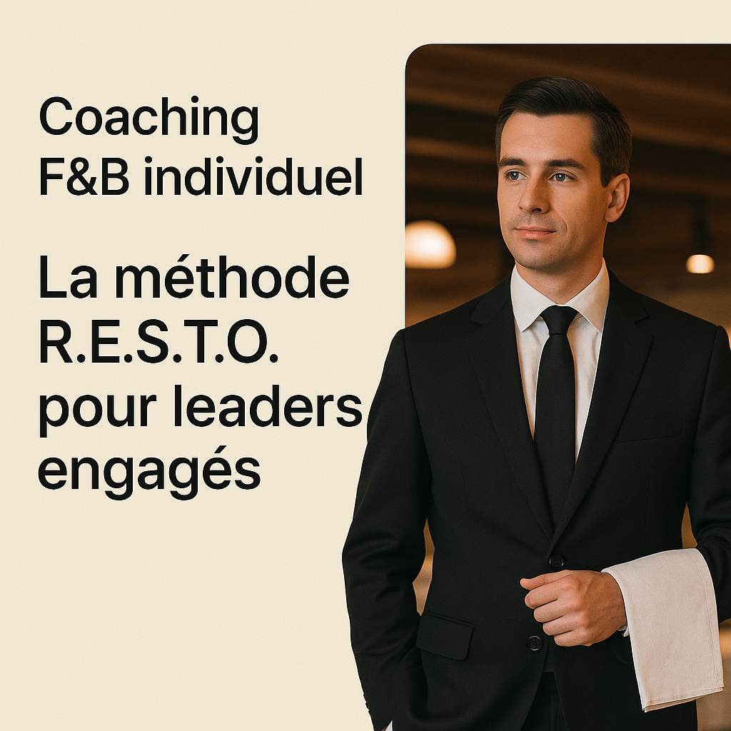 coaching manager F&B hôtellerie restauration Coaching F&B pour leaders engagés Nouvelle offre - Méthode R.E.S.T.O.